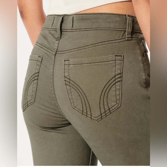 Hollister High-Rise Olive Green Super Skinny Jeans size 4/5L - Picture 3 of 4